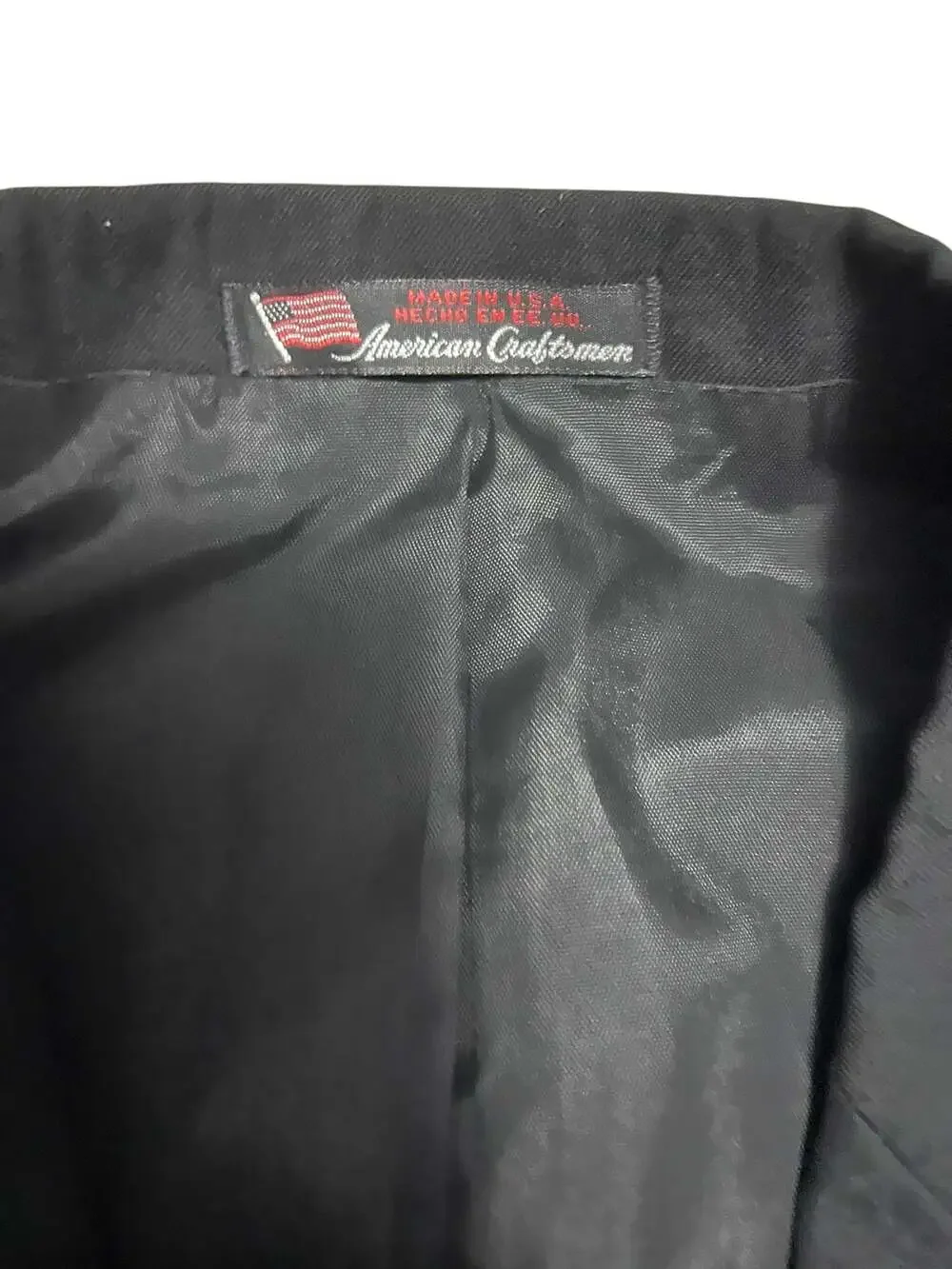 American Craftsmen Men's Black 3-Button Wool Blend Blazer Jacket
